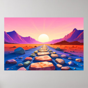 Poster Paisagem do Deserto Panorâmico de Cenário Natureza