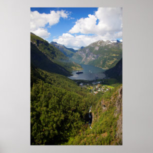 Poster Paisagem do fiorde de Geiranger, Noruega