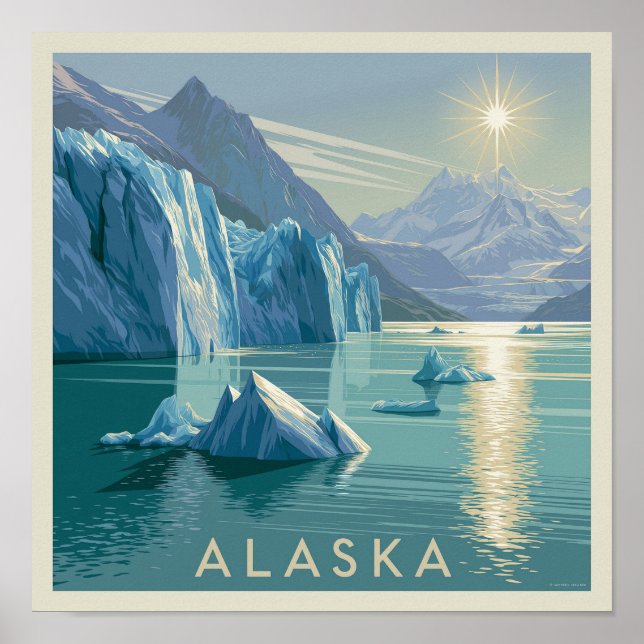 Poster Paisagem do Glaciar do Alasca (Frente)
