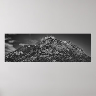 Poster Paisagem do huapi de nahuel preto e branco
