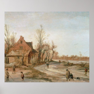 Poster Paisagem do inverno, 1623