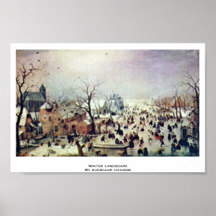Póster Paisagem do inverno por Avercamp Hendrik
