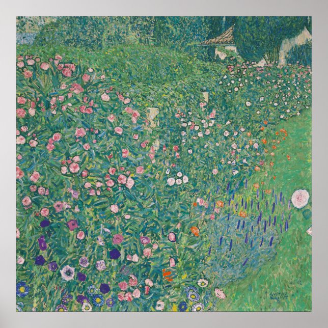 Poster Paisagem do Jardim Italiano — Gustav Klimt (1913) (Frente)