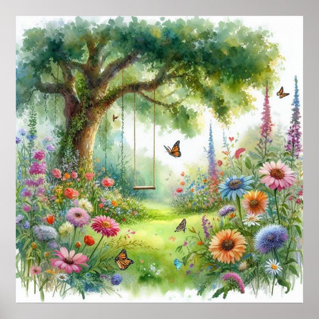 Poster Paisagem do Jardim Swing 5 (Frente)