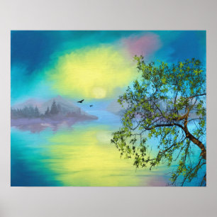 Póster Paisagem do Lago de Montanha Cênica