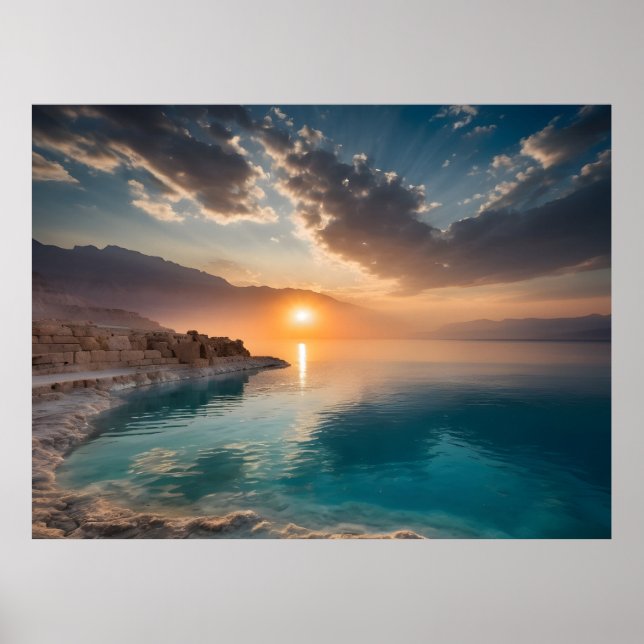 Poster paisagem do Mar Morto Israel (Frente)