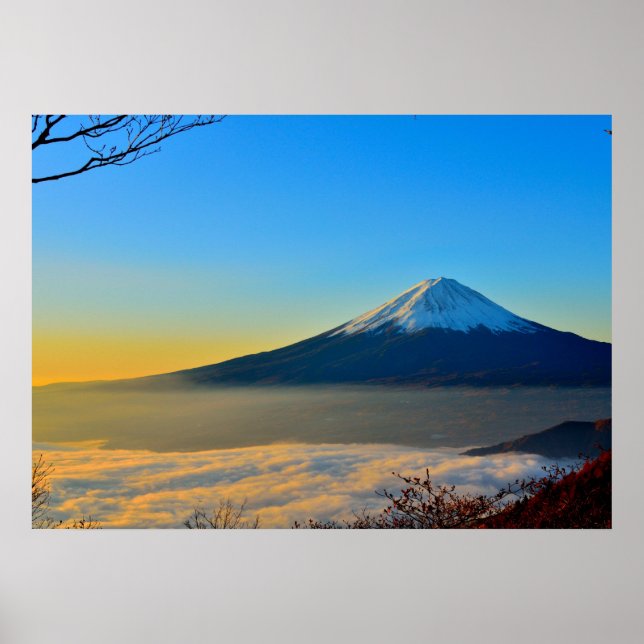 Póster paisagem do Monte Fuji (Frente)