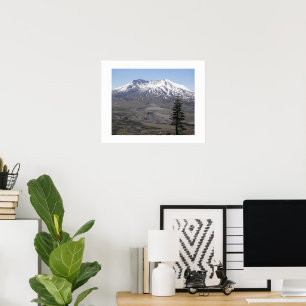 Póster Paisagem do Monte St Helens Vulcão Coberto de Neve