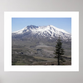Póster Paisagem do Monte St Helens Vulcão Coberto de Neve