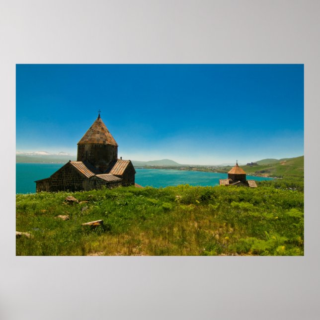 Poster Paisagem do mosteiro de Sevan (Frente)