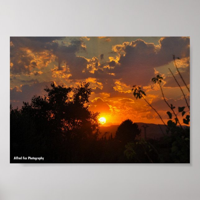 Poster Paisagem do Nascer do Sol da Manhã (Frente)
