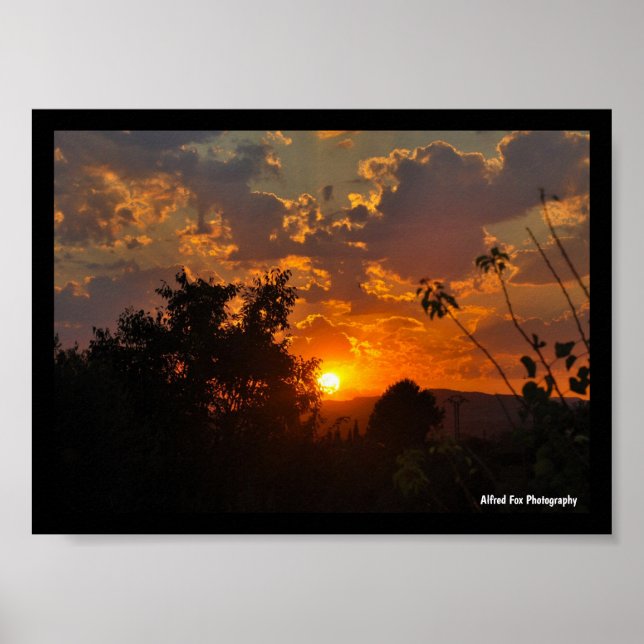 Poster Paisagem do Nascer do Sol da Manhã (Frente)