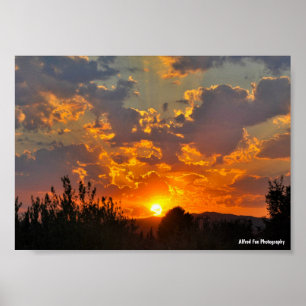 Poster Paisagem do Nascer do Sol no Céu da Manhã