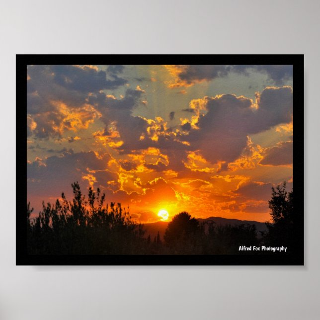 Poster Paisagem do Nascer do Sol no Céu da Manhã (Frente)
