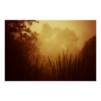 Póster Paisagem do nascer do sol ouro