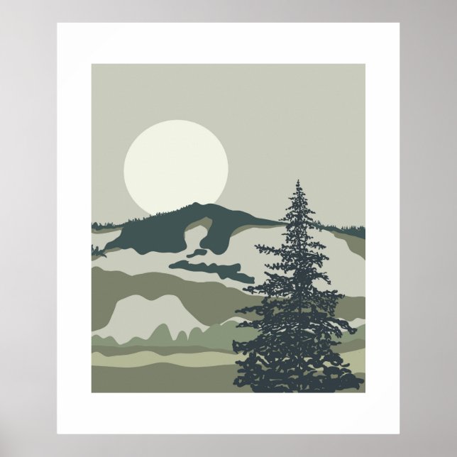 Poster Paisagem do Noroeste do Pacífico - Parede Moderna (Frente)