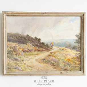 Poster Paisagem do outono Árvores de queda pintura de saf