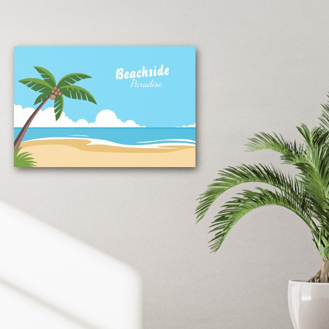 Poster Paisagem do Paraíso de Beachside (Beachside Paradise Landscape Poster)