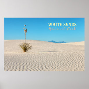 Poster Paisagem do Parque Nacional White Sands em Yucca