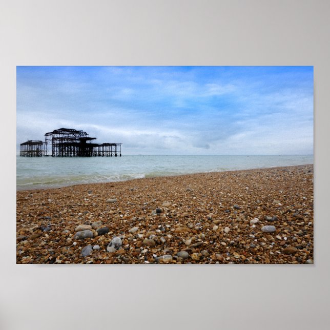 Poster paisagem do píer oeste de Brighton (Frente)