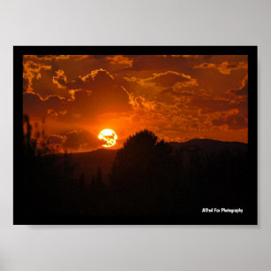 Poster Paisagem do Pôr do Sol Noturno