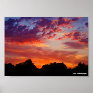 Poster Paisagem do Pôr do Sol Roxo