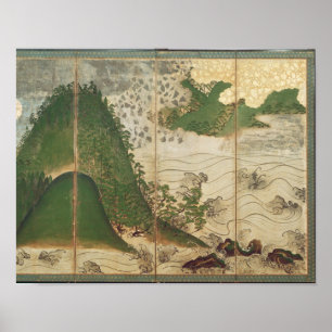 Poster Paisagem do primavera com Sun