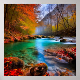 Poster Paisagem do Rio de Outono Tranquilo