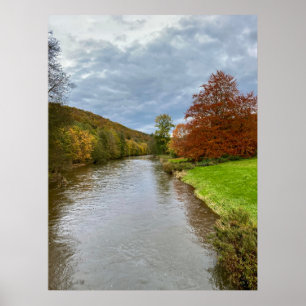 Poster paisagem do rio Semois em Bouillon, Bélgica viagem