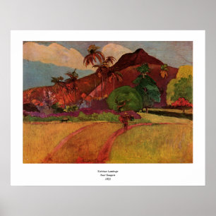 Póster Paisagem do Tahitian de Paul Gauguin (1893)
