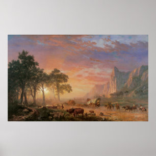 Póster Paisagem do vintage, fuga de Oregon por Bierstadt