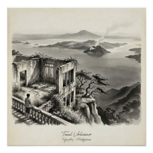 Póster Paisagem do Vulcão Taal Tagaytay Filipinas