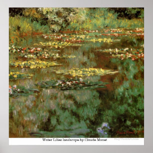 Póster Paisagem dos lírios de água por Claude Monet