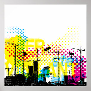 Póster Paisagem dystopian urbana