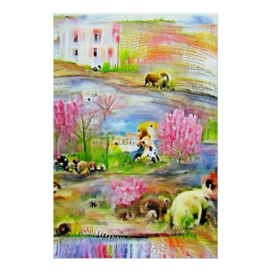 Póster Paisagem em Aquarela