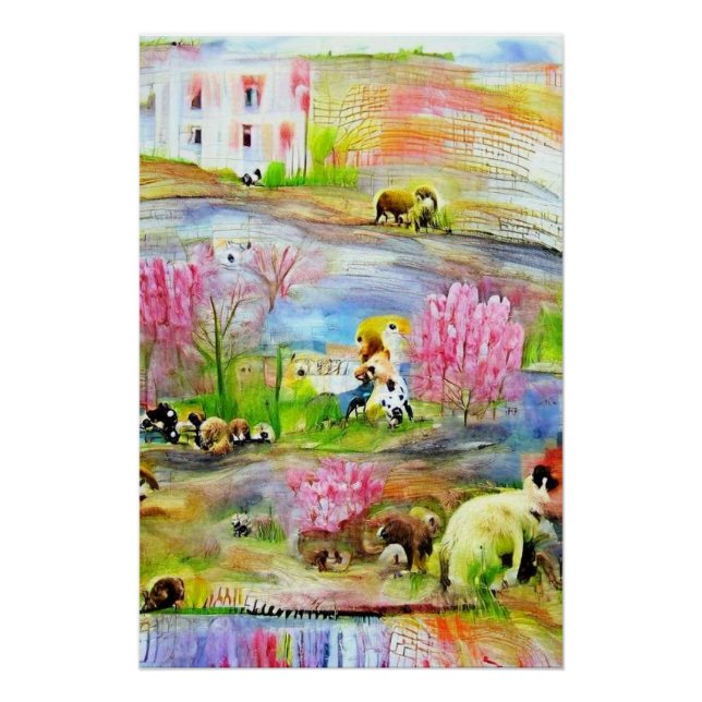 Póster Paisagem em Aquarela  (Frente)