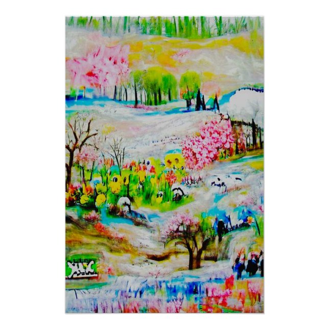 Póster Paisagem em Aquarela 2 (Frente)