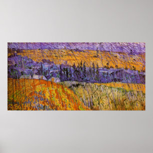 Poster Paisagem em Auvers sob a Chuva de Vincent van Gogh