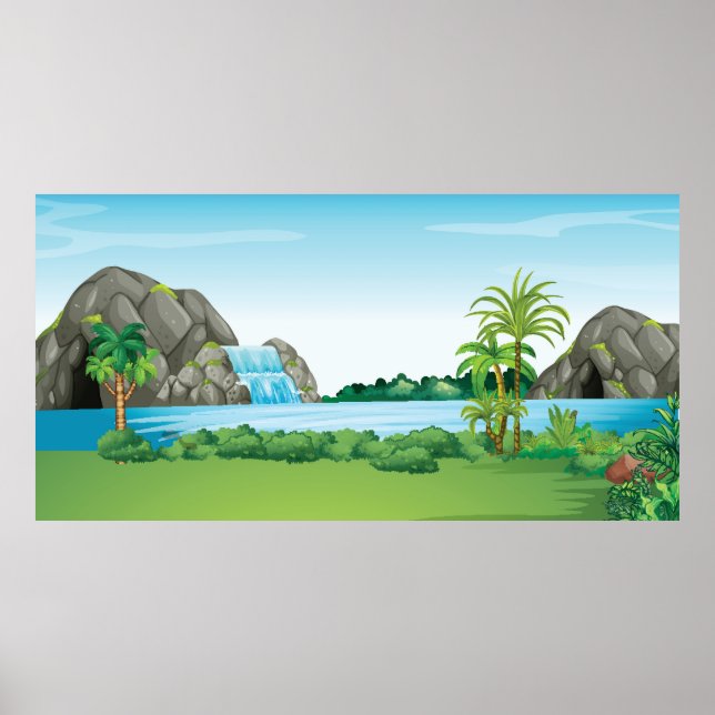 Poster Paisagem em cascata (Frente)