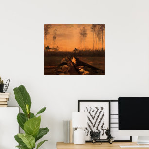 Póster Paisagem em Dusk por Vincent van Gogh