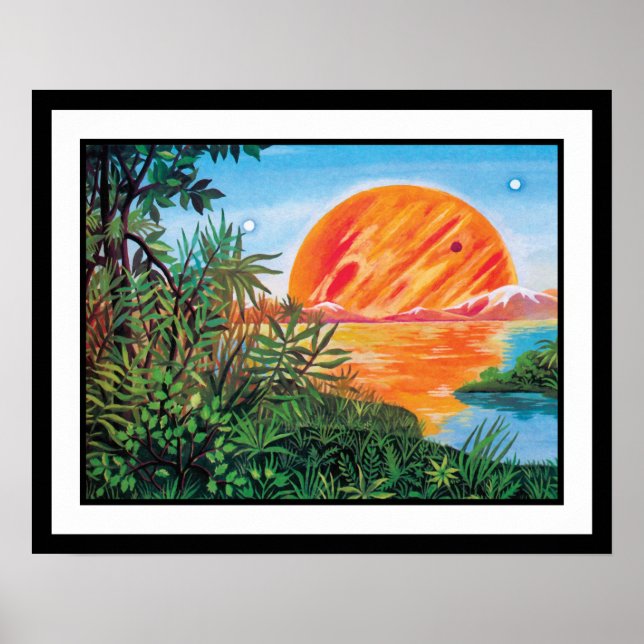 Póster Paisagem em Europa - Pintura da Lua de Júpiter Sci (Frente)