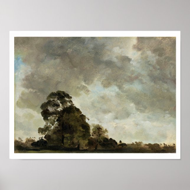 Póster Paisagem em Hampstead, Árvores e Nuvens de Tempest (Frente)