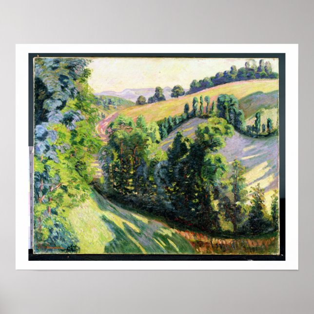 Póster Paisagem em Pontgibaud, c.1895 (óleo na canvas) (Frente)