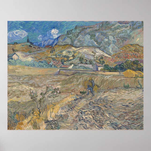 Póster Paisagem em Saint-Rémy; Vincent Van Gogh (Frente)