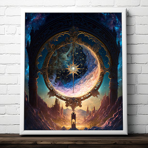Poster Paisagem Espacial de Fantasia Cósmica