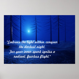 Poster Paisagem estética Escuro Motivação azul
