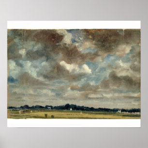 Póster Paisagem extensiva de John Constable com Clo