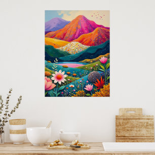 Poster Paisagem Floral Vivid - Natureza Vibrante