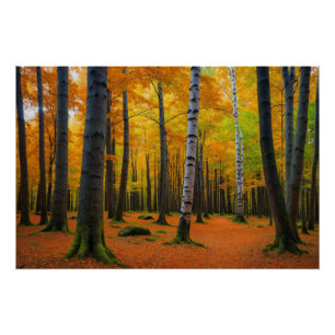 Póster Paisagem Florestal de Outono