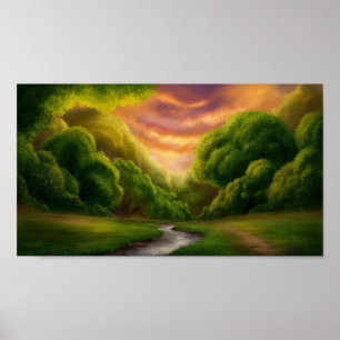Poster Paisagem Florestal Encantada